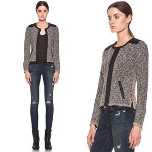 Rag and Bone Tweed Leather Trim Jacket